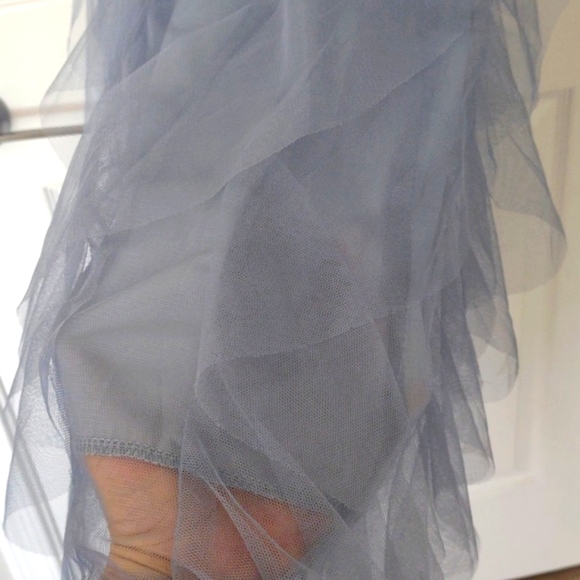 Fairy crochet balletcore ruffle/tulle/tutu flowy blue dress S/M - Picture 3 of 8